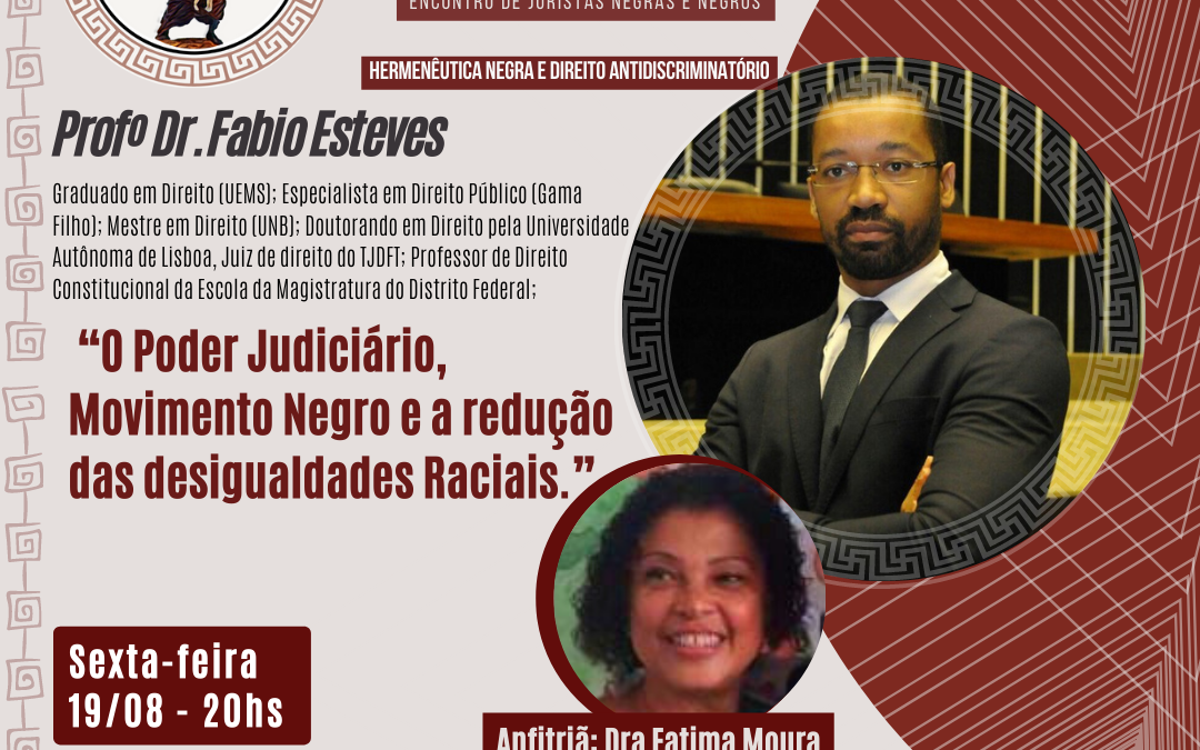 É hoje sexta-feira (19): Palestra ao vivo com Dr Juiz de Direito Fábio Esteves!